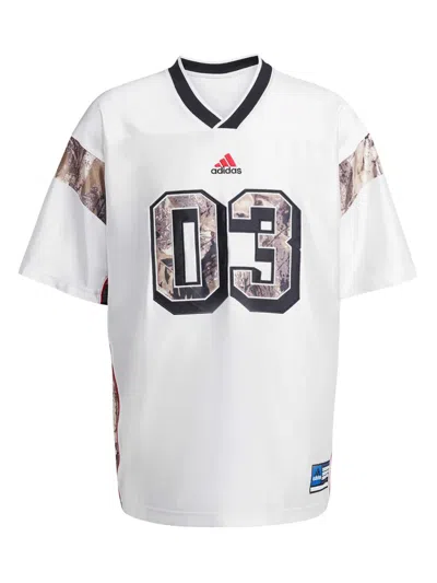 Adidas Originals Camouflage-panel T-shirt In White