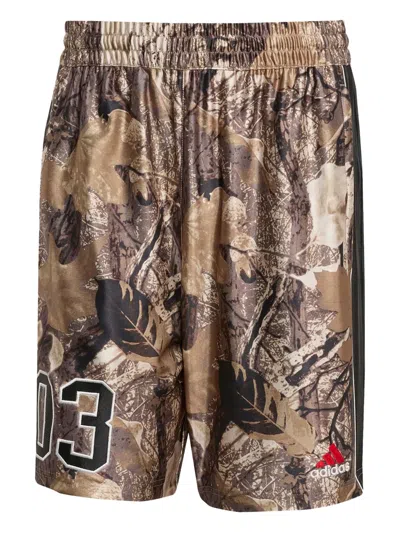 Adidas Originals Camouflage Shorts In Brown