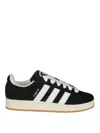 Adidas Originals Womens Campus Brand-stripe Suede Low-top Trainers Black White In Black