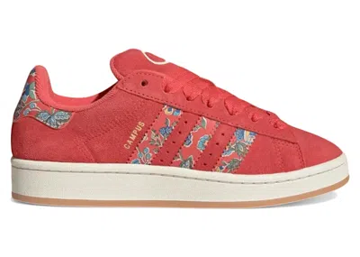 Pre-owned Adidas Originals Campus 00s Liberty London (women's) Sneakers In Semi Lucid Red/cream White/gold Metallic