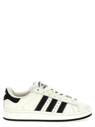 Adidas Originals Campus 00年代风格皮质运动鞋 In White/black