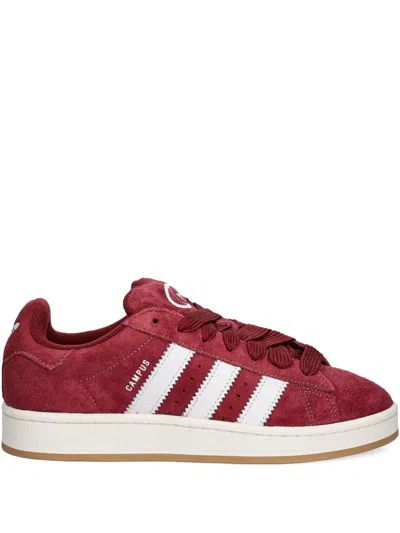 Adidas Originals Campus 00s Three-stripe Suede Sneakers In Red