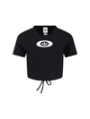 Adidas Originals Cut-out Ribbed T-shirt In Black
