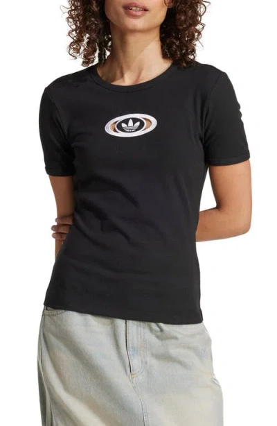 Adidas Originals Campus 2000 Cutout Logo T-shirt In Black