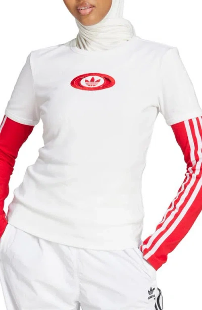 Adidas Originals Campus 2000 Cutout Logo T-shirt In White