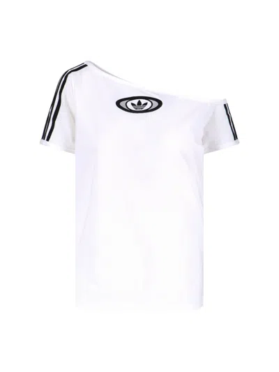 Adidas Originals Campus 2000 3-stripe Oval-detail T-shirt In White