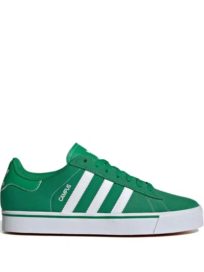 Adidas Originals Campus Vulc 3-stripes Sneakers In Green