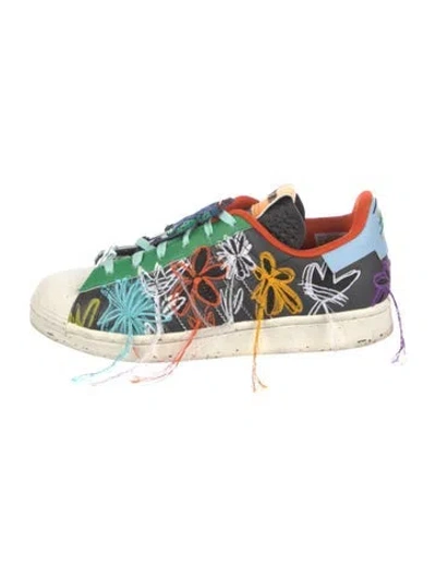 Pre-owned Adidas Originals Canvas Floral Print Sneakers In Multi