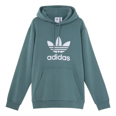 Adidas Originals Casual Sports Hooded Long Sleeve Sweater For Men Green In Blue