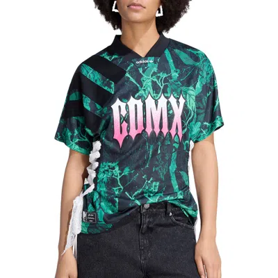 Adidas Originals Cdmx Graphic Reconstructed Jersey T-shirt In Green