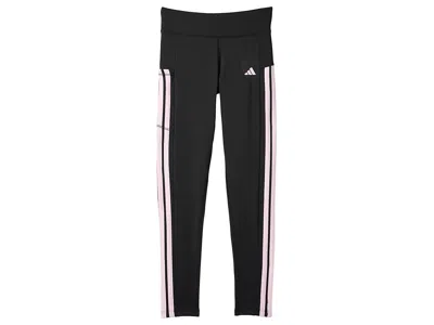 Adidas Originals Cell Phone Pocket 3-stripe Leggings (big Kid) Girl's Clothing Black/pink : Xl (18-20 Big Kid), Elast In Multi