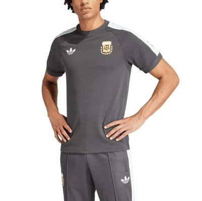 Adidas Originals Charcoal Argentina National Team Raglan Three-stripe T-shirt