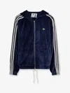 Adidas Originals Chenille Sweatshirt With Iconic Side Stripes In Blue