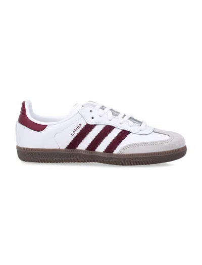 Adidas Originals Classic Mini Sneakers For Girls In White/maroon