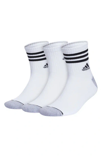 Adidas Originals Climacool 3-pack High Quarter Length Socks In Neutral