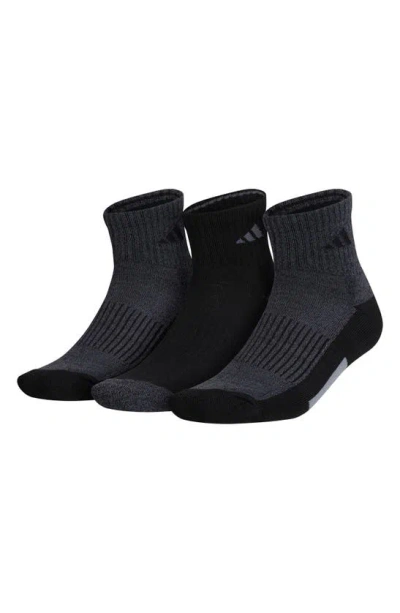 Adidas Originals Climacool 3-pack Quarter Length Socks In Black