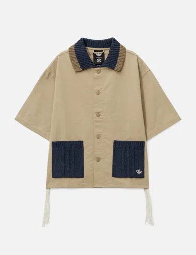 Adidas Originals Clot X  Refined Utility Short Sleeve Shirt By Edison Chen In Brown