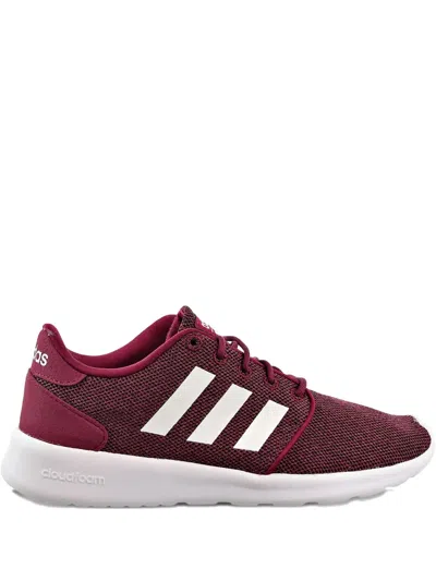 Adidas Originals Cloudfoam Qt Racer Three-stripe Sneakers In Red