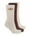 Adidas Originals Clover Logo Mid-tube Socks Six Pairs In Nude