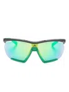 Adidas Originals Cmpt Aero Lite Shield-frame Sunglasses In Green