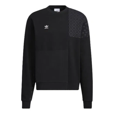 Adidas Originals Cny Limited Pattern Printing Sports Round Neck Pullover Black