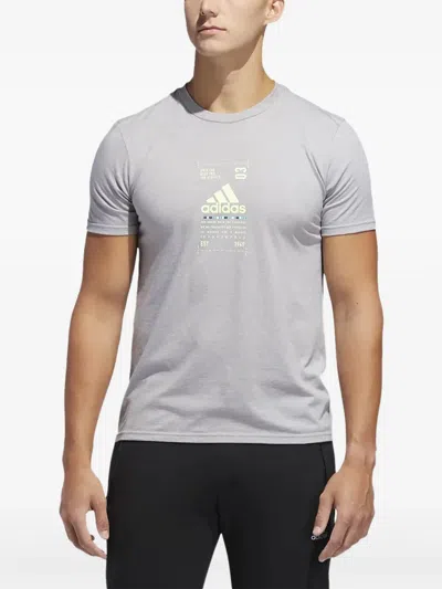 Adidas Originals Coded Graphic-print T-shirt In Gray