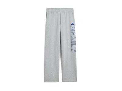 Adidas Originals Collegiate Graphic Heather Pants (big Kid) Boy's Workout Medium Grey Heather: Sm (8 Big Kids) 22.5 In Gray