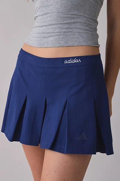 Adidas Originals Color Pop Pleated Mini Skort In Navy At Urban Outfitters In Blue