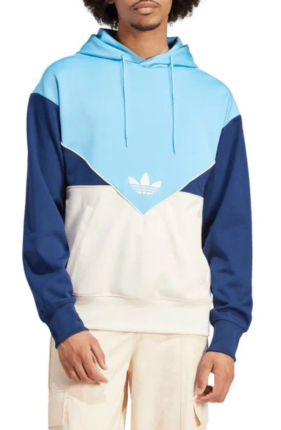 Adidas Originals Colourado Chevron Hoodie In Semi Blue/ White/ Indigo