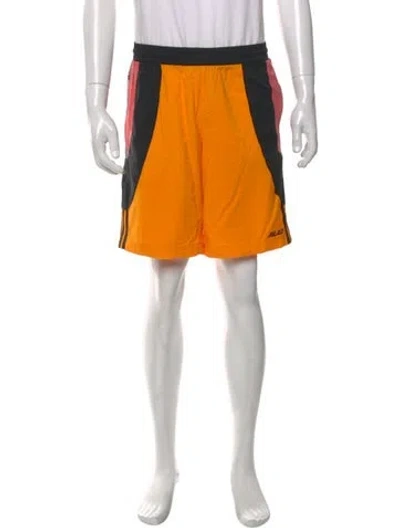 Pre-owned Adidas Originals Colorblock Pattern Jogger Shorts W/ Tags In Yellow