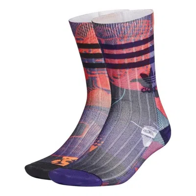 Adidas Originals Colorblock Stripe Casual Socks Unisex One Pair Multicolor