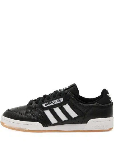 Adidas Originals Continental 80 Stripes Leather Sneakers In Black