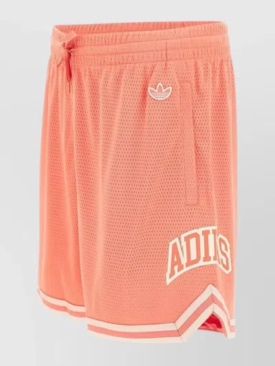 Adidas Originals Contrast Piping Tank Shorts With Perforated Fabric In Orange