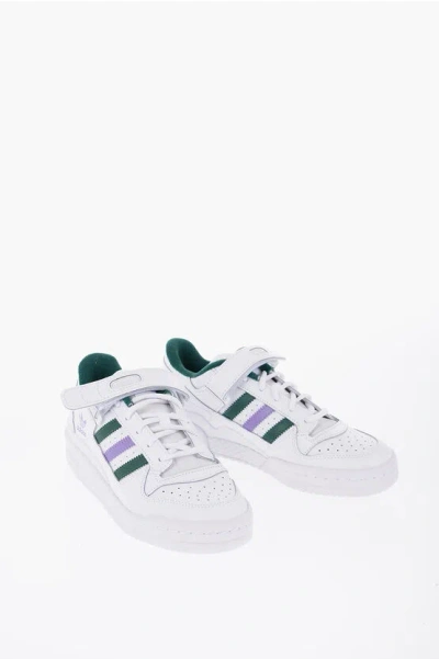 Adidas Originals Contrasting Details Leather Forum Low-top Sneakers In White