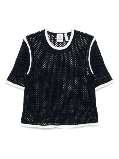 Adidas Originals Cotton-blend Knitted T-shirt In Black
