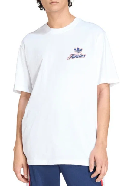 Adidas Originals Cotton Graphic T-shirt In White