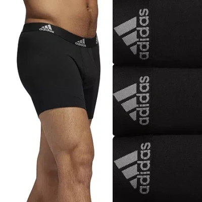 Adidas Originals Cotton Mens 3 Pack Boxer Briefs 5152359a In Black