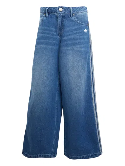 Adidas Originals Cotton Wide-leg Jeans In Blue