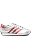 Adidas Originals Low-top Logo Sneakers Contrast Stripes In Silver