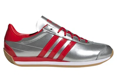 Pre-owned Adidas Originals Country Og (women's) Sneakers In Silver Metallic/better Scarelet Red/cloud White