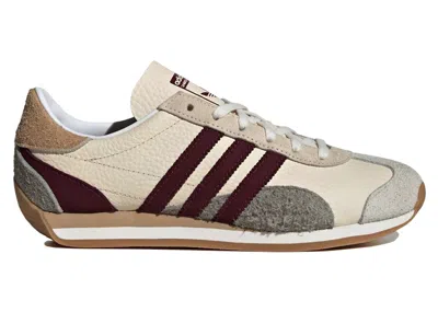 Pre-owned Adidas Originals Country Og (women's) Sneakers In Wonder White/maroon/silver Pebble In Multi