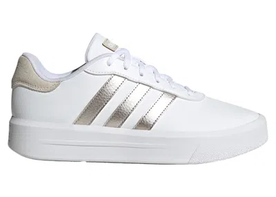 Pre-owned Adidas Originals Court Platform (women's) Sneakers In Cloud White/champagne Met./alumina