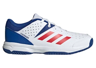 Pre-owned Adidas Originals Court Stabil Sneakers In Cloud White/pure Ruby/royal Blue