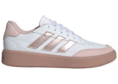 Pre-owned Adidas Originals Courtblock Sneakers In Cloud White/sandy Pink Met.
