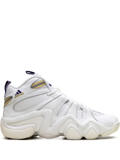 Adidas Originals Crazy 8 "core White/off White/collegiate Purple" Sneakers In Animal Print