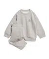 Adidas Originals Adidas Trefoil Essentials Crewneck Sweatshirt & Joggers Set In Gray