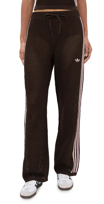 Adidas Originals Crochet Track Pants Aurora Coffee In Neutral