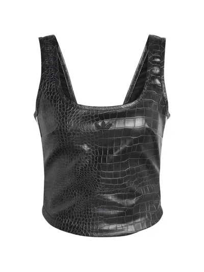 Adidas Originals Crocodile Effect Corset In Black