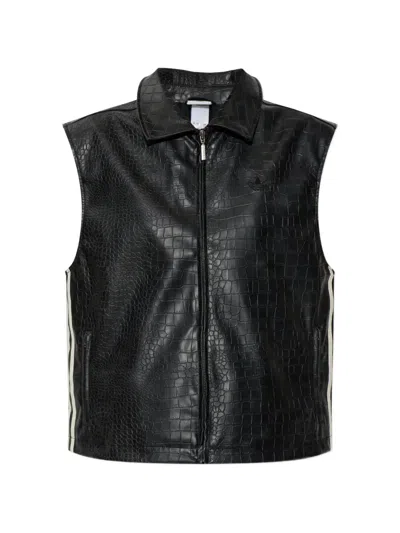 Adidas Originals Crocodile-effect Gilet In Black