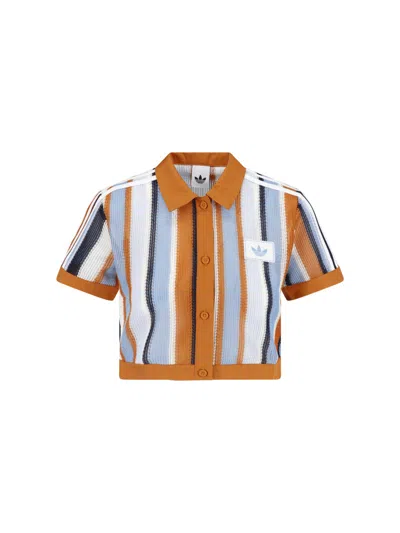 Adidas Originals Crop Polo "summer Glow" In Multi